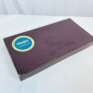 Vintage Scrabble Crossword Game 1987 Selchow & Righter Wood Tiles Maroon Box